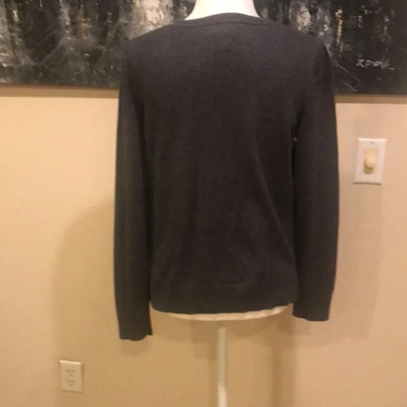 Bass Classic Gray Floral Front Pullover Sweater-Large - Picture 3 of 5